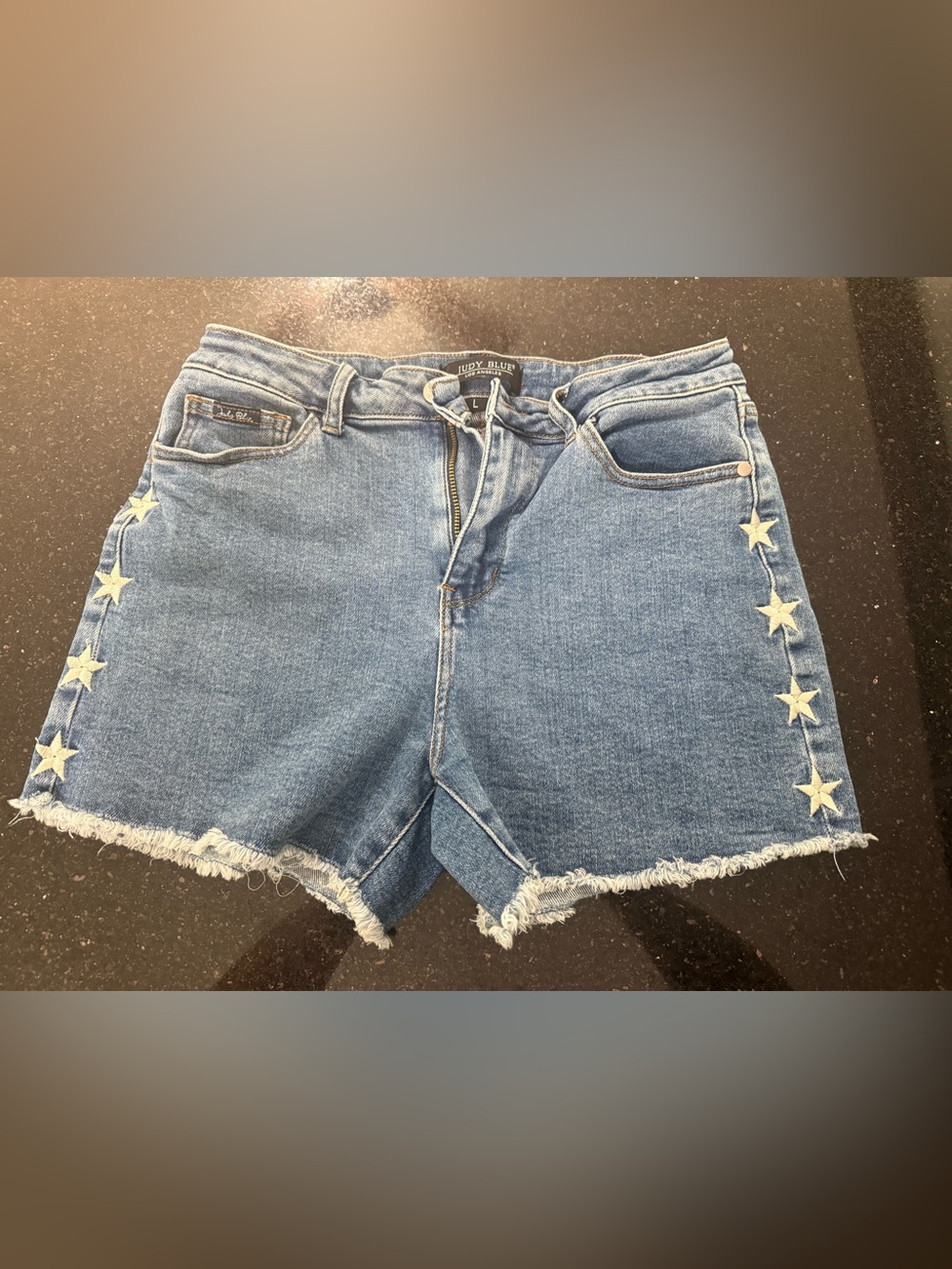 Judy Blue Light Wash Frayed Hem Denim Shorts